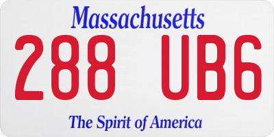 MA license plate 288UB6