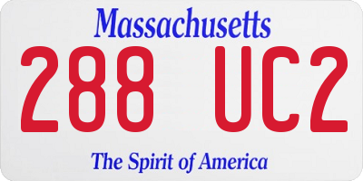 MA license plate 288UC2