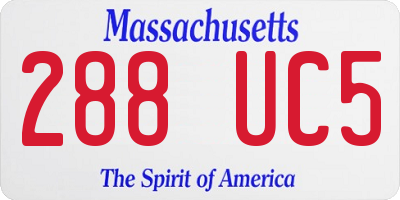 MA license plate 288UC5