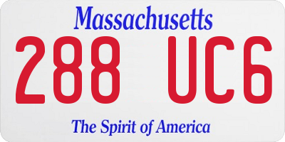 MA license plate 288UC6