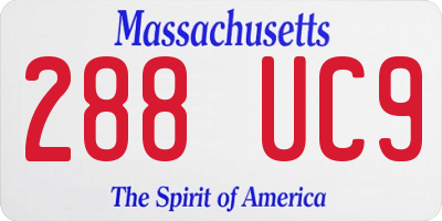 MA license plate 288UC9