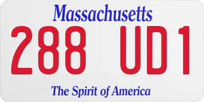 MA license plate 288UD1