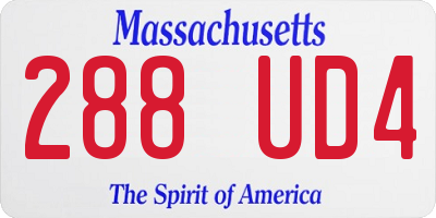 MA license plate 288UD4