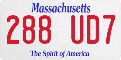 MA license plate 288UD7