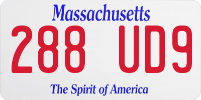 MA license plate 288UD9