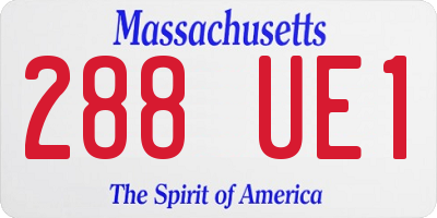 MA license plate 288UE1