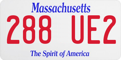 MA license plate 288UE2