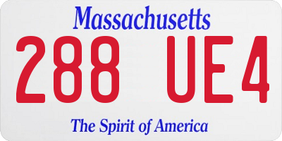 MA license plate 288UE4