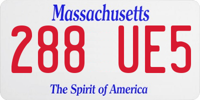 MA license plate 288UE5