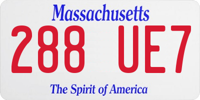 MA license plate 288UE7