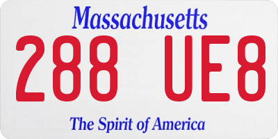 MA license plate 288UE8