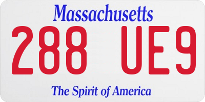 MA license plate 288UE9