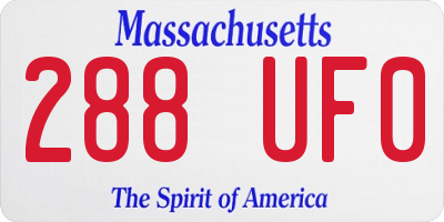 MA license plate 288UF0
