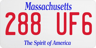 MA license plate 288UF6