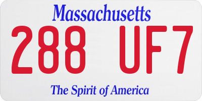 MA license plate 288UF7