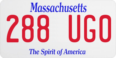 MA license plate 288UG0