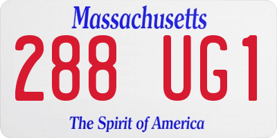 MA license plate 288UG1