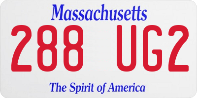 MA license plate 288UG2