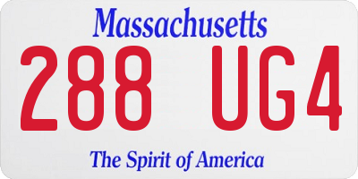 MA license plate 288UG4
