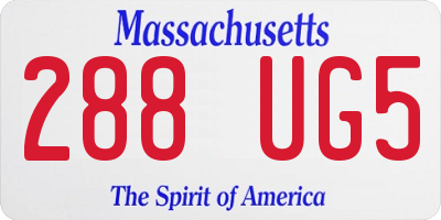 MA license plate 288UG5