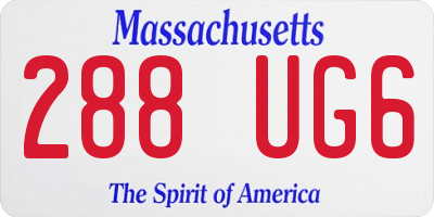 MA license plate 288UG6