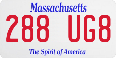 MA license plate 288UG8