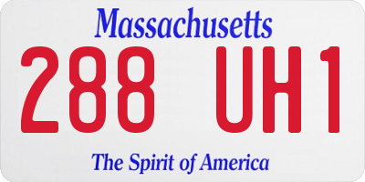 MA license plate 288UH1