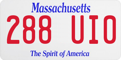 MA license plate 288UI0