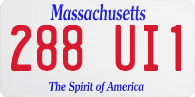 MA license plate 288UI1