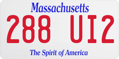 MA license plate 288UI2