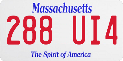MA license plate 288UI4