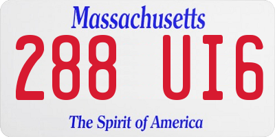 MA license plate 288UI6