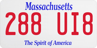 MA license plate 288UI8