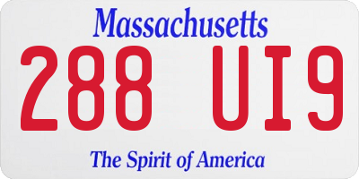 MA license plate 288UI9