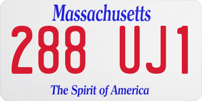 MA license plate 288UJ1