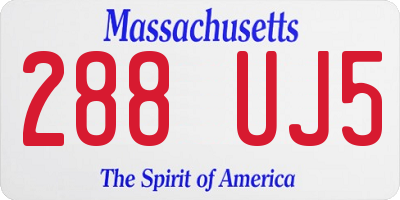 MA license plate 288UJ5