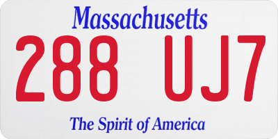 MA license plate 288UJ7