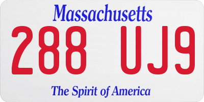 MA license plate 288UJ9