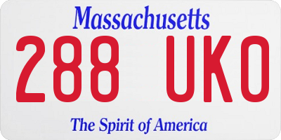 MA license plate 288UK0