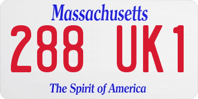 MA license plate 288UK1