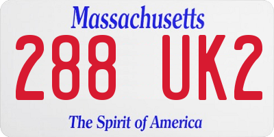 MA license plate 288UK2