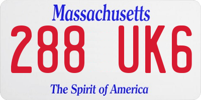 MA license plate 288UK6