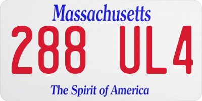 MA license plate 288UL4