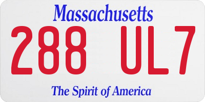MA license plate 288UL7