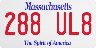 MA license plate 288UL8