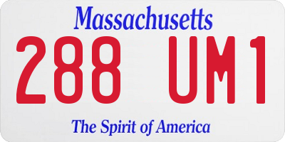 MA license plate 288UM1