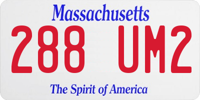 MA license plate 288UM2