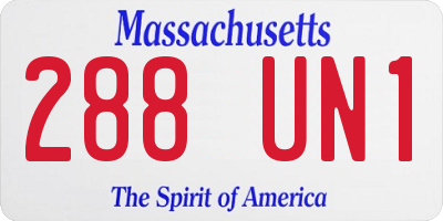MA license plate 288UN1