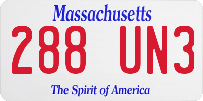MA license plate 288UN3
