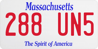 MA license plate 288UN5